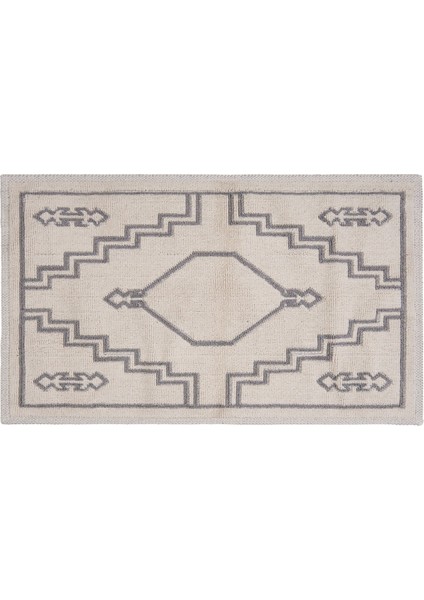 Soft Klas 2'li Banyo Paspası - Ekru / Gri - 60X100 cm + 50X60 cm