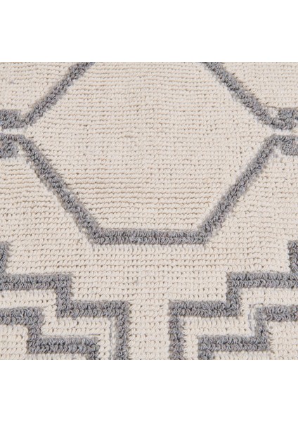 Soft Klas 2'li Banyo Paspası - Ekru / Gri - 60X100 cm + 50X60 cm modelleri