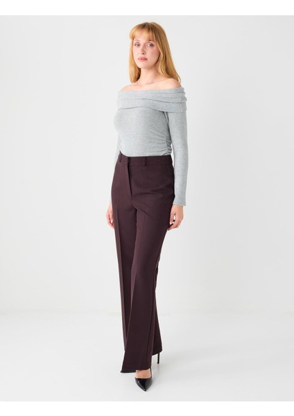 Acı Kahve Bol Kesim Bol Paça Normal Bel Dokuma Pantolon fiyatları