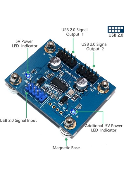 4-Port USB 2.0 9-Pin Hub Uzatma Kablosu Kart Konnektör Adaptörü Masaüstü Anakart Için USB Flash Sürücü 180 Derece (Yurt Dışından) modelleri
