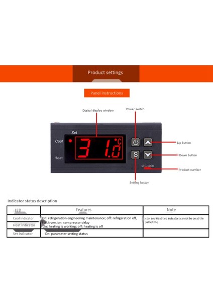 Çok Amaçlı Dijital Sıcaklık Kontrol Cihazı Fahrenheit ve Santigrat Termostat Withr (Yurt Dışından) fiyatları