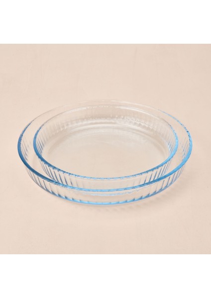 Twin 2'li Yuvarlak Cam Fırın Kabı - Şeffaf