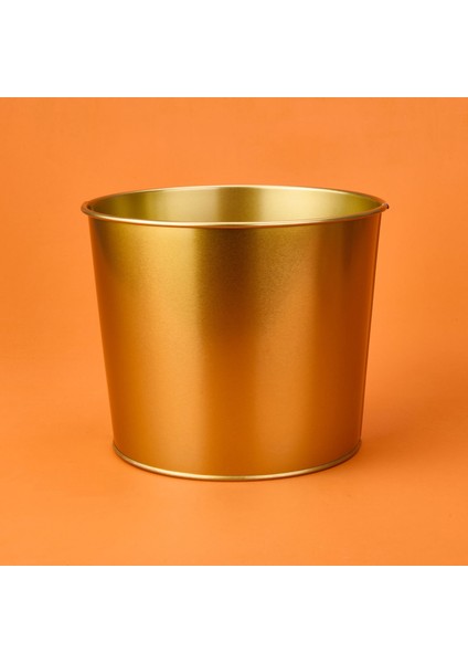 Paslanmaz Saksı - Gold - 22X18 cm