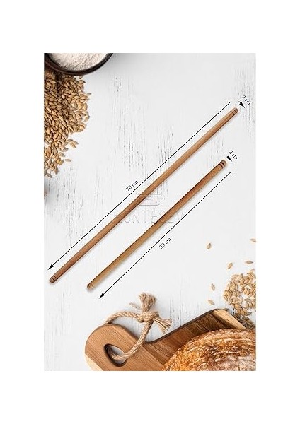 Zambak Serisi Ahşap Hamur Açma Oklavası Merdanesi Rulosu 4 Lü Set Echo2 modelleri