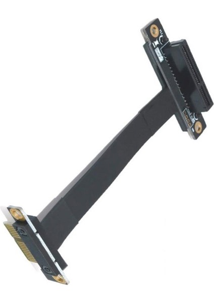 Pcı Express 4x - 1x Uzatma Kablosu 8 Gbps Pcı-E 1x - 4x Yükseltici Genişletici Çift Dikey 90 Derece Şerit Kablo, 10 cm (Yurt Dışından)