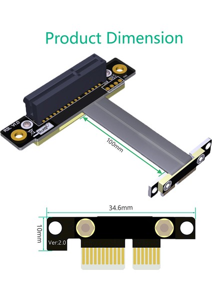 Pcı Express 4x - 1x Uzatma Kablosu 8 Gbps Pcı-E 1x - 4x Yükseltici Genişletici Çift Dikey 90 Derece Şerit Kablo, 10 cm (Yurt Dışından) indirimleri