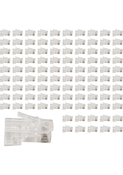 RJ45 8P8C Ağ Konektörü Cat-5 E 3u 1.0mm Ethernet Bağlantı Konektörü Sabit Konektör 100 Adet (Yurt Dışından)