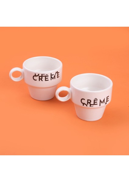 Kitchen Creme 2'li Espresso Fincanı - Krem / Siyah - 105 ml modelleri