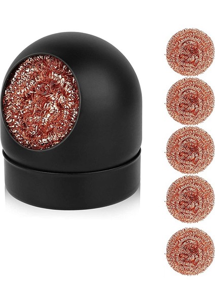 Havya Ucu Temizleyici, Lehim Ucu Temizleyici Kit-5pcs Temizleyici Tel Topu, 1pc Bilyalı Tutucu (Yurt Dışından)