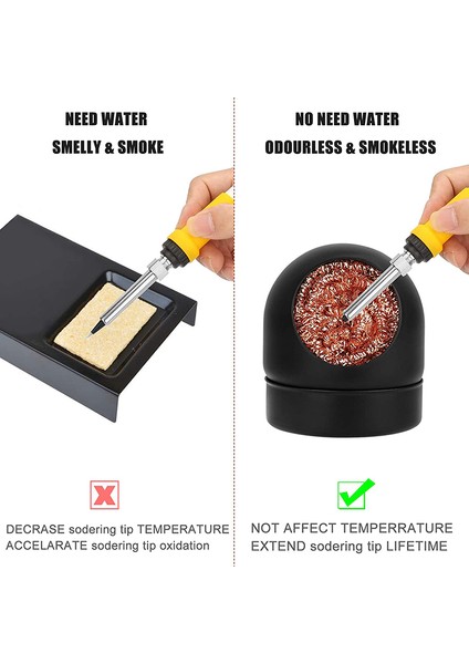 Havya Ucu Temizleyici, Lehim Ucu Temizleyici Kit-5pcs Temizleyici Tel Topu, 1pc Bilyalı Tutucu (Yurt Dışından) modelleri