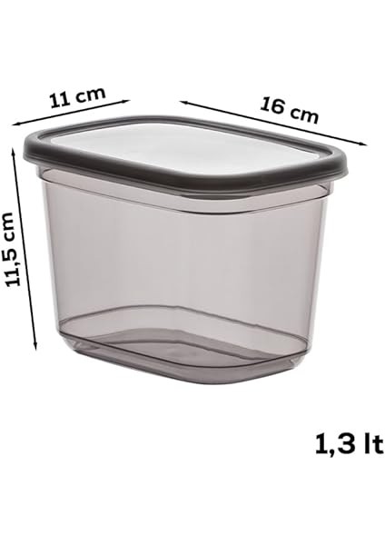 1022 12 Li Etiketli Kapaklı Dikdörtgen Gıda Erzak Bakliyat Saklama Kabı Seti - 1,3 Lt fırsatları