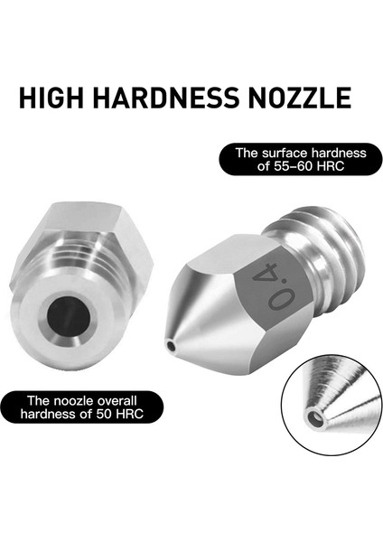 10 Adet Mk8 0.4 Mm/1.75 mm 3D Yazıcı Nozulları, Sertleştirilmiş Paslanmaz Çelik Ekstruder Nozulları ile 3 Adet Meme Temizleme Iğnesi (Yurt Dışından) modelleri