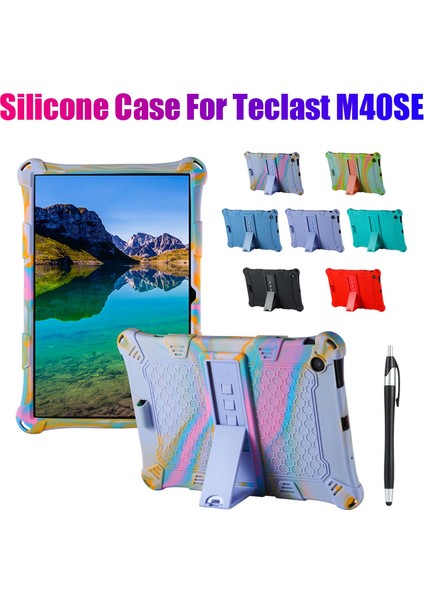 M40SE 10.1 Inç Tablet Kılıfı Için Silikon Kılıf Tablet Standı ve Kalemli Düşmeyi Önleyici Koruma Kılıfı (Kırmızı) (Yurt Dışından) fiyatları