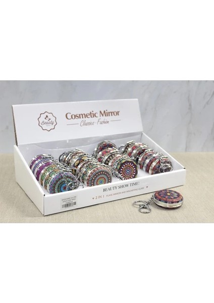 Taşlı El Aynası Anahtarlık Model 4