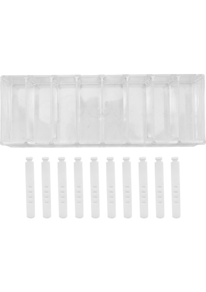 Plastik Kablo Düzenleme Kutusu 8 Bölmeli, 10 Kablo Bağlı, Ofis Için Şeffaf Güç Kablosu Saklama Kutusu (Yurt Dışından)