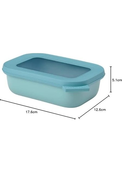 - Multi Bowl Cirqula Rectangular - Kapaklı Saklama Kabı - Buzdolabı Için Hava Geçirmez Saklama Kutusu ve Mikrodalga Fırın Kabı Olarak Uygundur - 500 ml - Nordic Green indirimleri