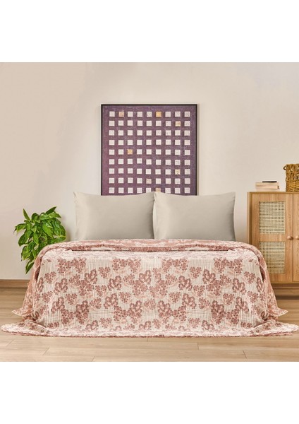 Soft Belloria Çift Kişilik Yatak Örtüsü - Kiremit - 220X255 cm