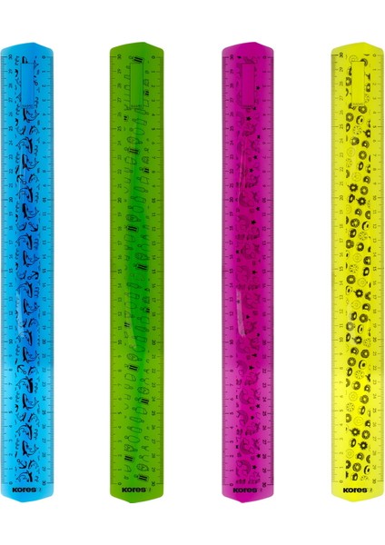 Elastik Cetvel - Asorti - 30 cm