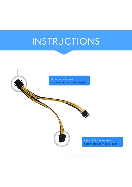 5'li Paket Pcı-E 8pin - 2x 8 Pin (6+2) Pcıe Pcı Express Görüntü Kartı Için Güç Ayırıcı Kablo Y - Ayırıcı Uzatma Kablosu (Yurt Dışından) fırsatları