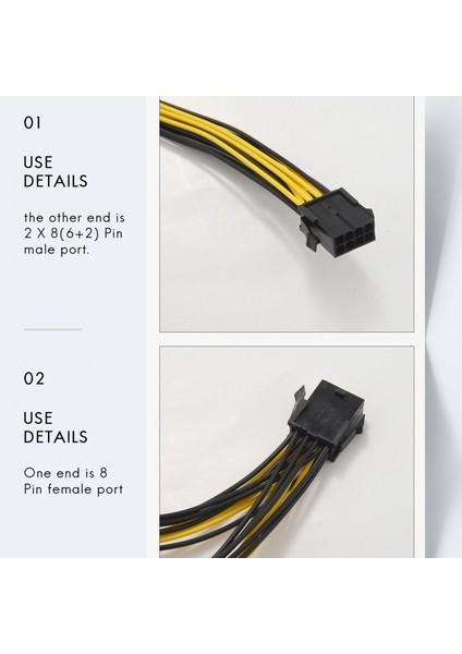 5'li Paket Pcı-E 8pin - 2x 8 Pin (6+2) Pcıe Pcı Express Görüntü Kartı Için Güç Ayırıcı Kablo Y - Ayırıcı Uzatma Kablosu (Yurt Dışından) indirimleri
