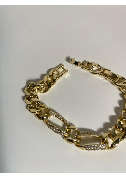 14K Zirkon Taşlı Rodyum Kaplama Bileklik