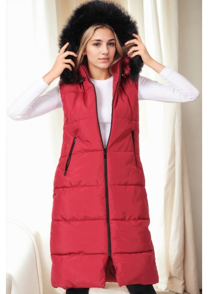 Z9741 Dewberry Bayan Yelek-Bordo