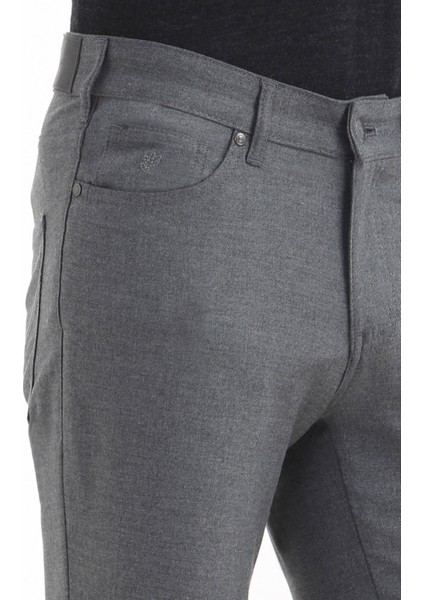 Gri Düz Dokuma Slim Fit Casual Pantolon modelleri