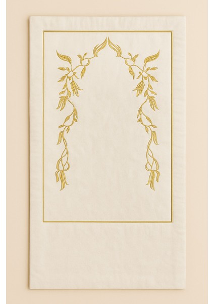 Sahra Krem Kadife Nakışlı Seccade Süngerli Yumuşak Çeyizlik Hediyelik Bohça Lüks Namazlık fiyatları