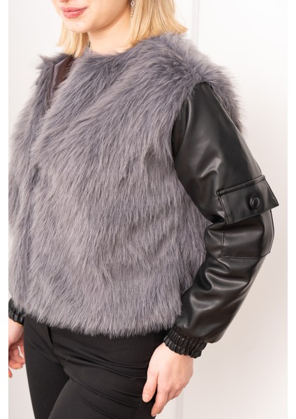 Urban Luxe Deri Kollu Peluş Kaban 2606 fiyatları