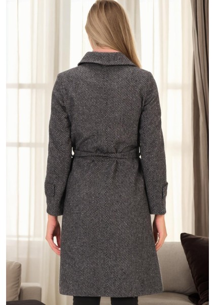 Z9645 Dewberry Bayan Palto-Balıksırtı Siyah fiyatları