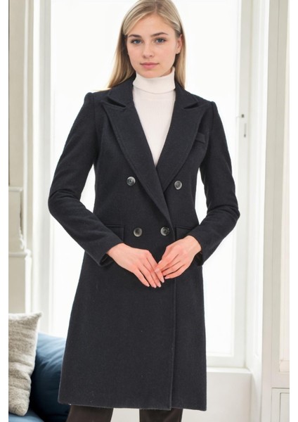 Z9672 Dewberry Bayan Palto-Lacivert