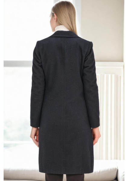 Z9672 Dewberry Bayan Palto-Lacivert fiyatları