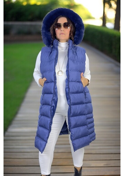 Çıkartılabilir Kapüşonlu Ara Boy Kapitone Şişme Yelek