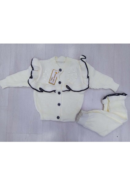 6413 Kız Triko Ikili Takım 9/18 Ay - Beyaz - 18 Ay