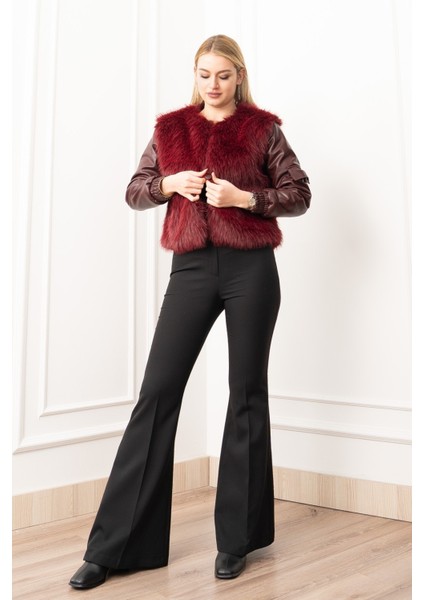 Urban Luxe Deri Kollu Peluş Kaban 2606