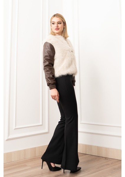 Urban Luxe Deri Kollu Peluş Kaban 2606 fiyatları