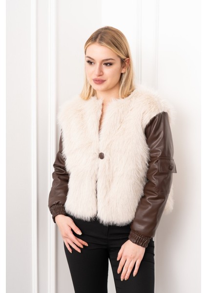 Urban Luxe Deri Kollu Peluş Kaban 2606 modelleri