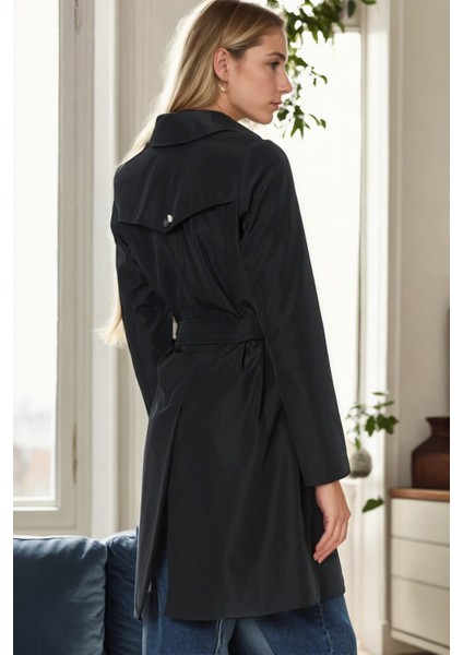 Z9642 Dewberry Bayan Trençkot-Lacivert fiyatları