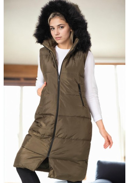 Z9741 Dewberry Bayan Yelek-Haki