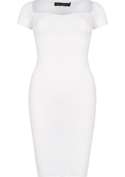 Z2016 Dewberry Bayan Elbise-Düz Beyaz