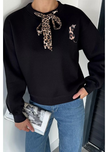 Fularlı Şardonlu Sweatshirt P-00019051