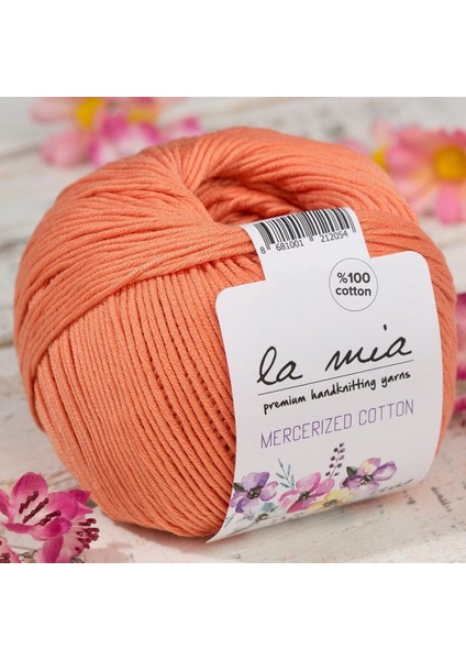 La Mia Mercerized Cotton Turuncu El Örgü İpi - 201 - 33581