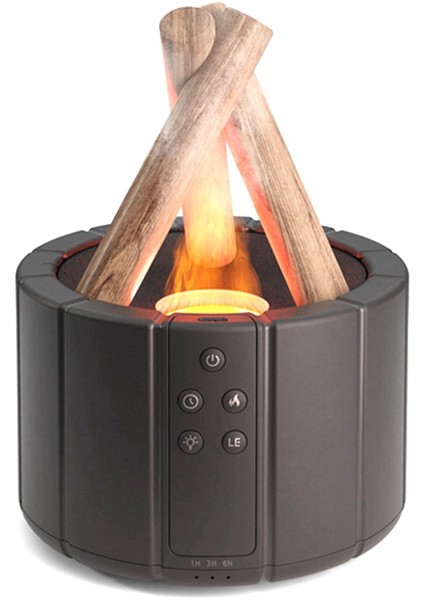 Kamp Ateşi Aromaterapi Makinesi Ev Esansiyel Yağ Alev Nemlendirici Deco Siyah (Yurt Dışından)