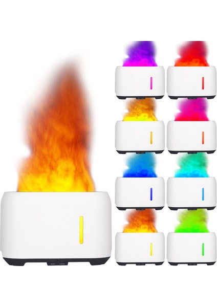 Renk Uzaktan Kumandalı Alev Etkili Hava Nemlendirici Elektrikli Aromaterapi Difüzörü 200ML Eu Fişi Beyaz (Yurt Dışından) modelleri