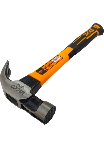 Ingco HCHD0166 16OZ/450GR Endüstriyel Fiberglas Saplı Çatal Çekiç fiyatları