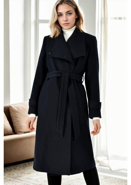 Z9645 Dewberry Bayan Palto-Lacivert