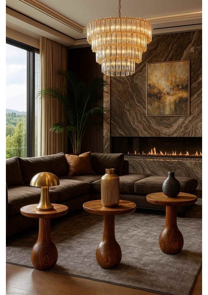 Doğal Meşe Ahşap Mantar Sehpa 3’lü Set – Zarif Zigon ve Yan Sehpa Takımı fiyatları