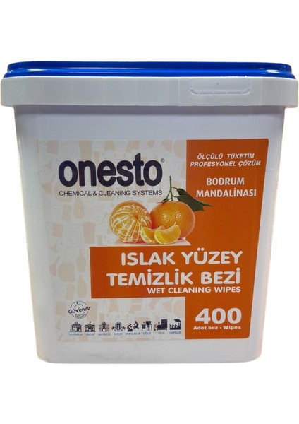 Islak Yüzey Temizlik Mendili Bodrum Mandalina 400 Lü