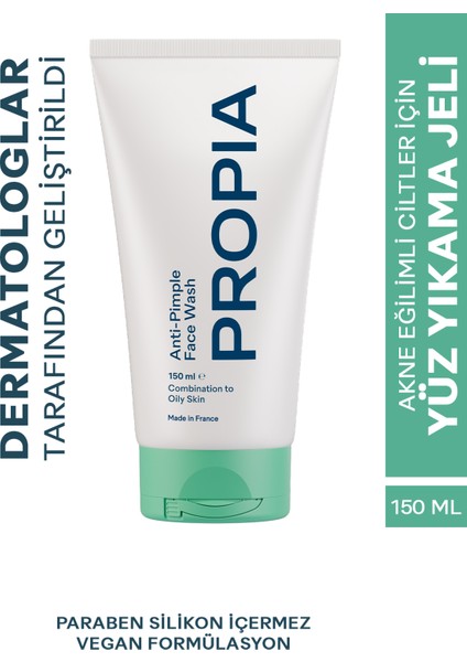 Karma Yağlı Akne Eğilimli Cilt için Sivilce Siyah Nokta Karşıtı Arındırıcı Yüz Temizleme Jeli 150ml