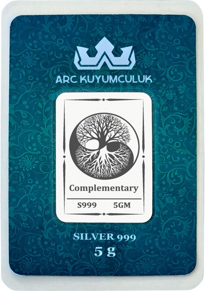 999 Ayar Gümüş ile Tasarlanmış Yin Yang ve Ağaç Temalı Hediyeye Özel 5 Gram Gümüş Külçesi-780
